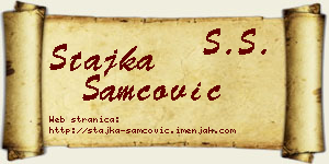 Stajka Samčović vizit kartica